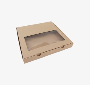 Microcorrugated cardboard box with window