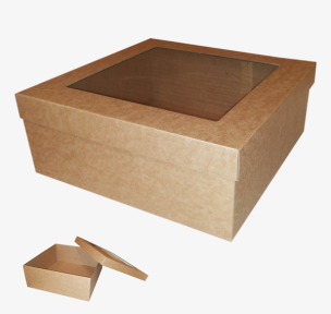 Microcorrugated cardboard box with window