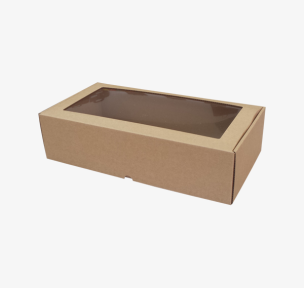 Microcorrugated cardboard box with window