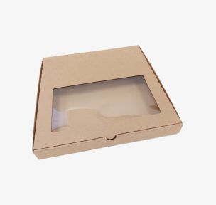 Microcorrugated cardboard box with window