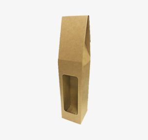 Microcorrugated cardboard box with window