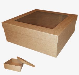 Microcorrugated cardboard box with window