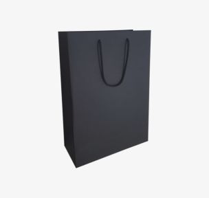 Black paper bags with fabric handles