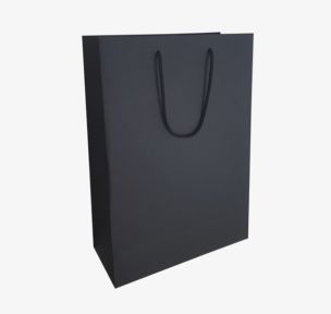 Black paper bags with fabric handles