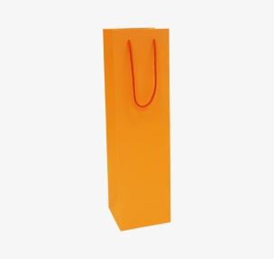 Orange paper bags with fabric handles