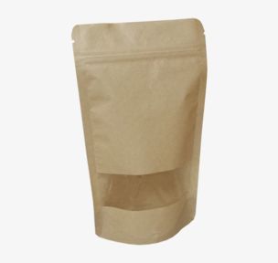 Paper zip-lock bag with window