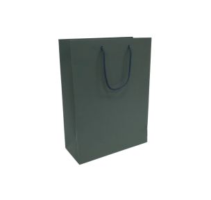 Dark gray paper bags with fabric handles